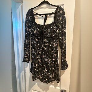 Free people long sleeve black dress. Size small